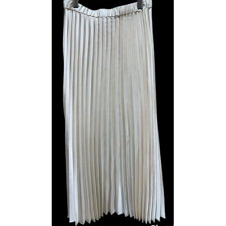 Anne Klein ANNE WHITE Textured Satin MIDI Skirt, US Small