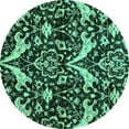 thumbnail image 1 of Ahgly Company Indoor Round Abstract Turquoise Blue Modern Area Rugs, 6' Round, 1 of 4