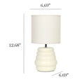 thumbnail image 4 of Simple Designs 12.68" Chic Glow Mini Stacked Ceramic Table Lamp, Monochromatic Fabric Shade, Small Aceent Light, For Bedroom, Office, Living Room, Minimalist Decor, Cream, 4 of 6