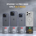 thumbnail image 6 of Magnetic Case for iPhone 14 Pro Max with Kicstand, Compatible with Magsafe, Built-in Camera Stash Stand, Military Protection, Skin Feeling Phone Case for iPhone 14 Pro Max, Titanium Gray, 6 of 13