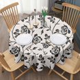 thumbnail image 3 of Pioneer Flower Floral Print Pattern Round Tablecloth 60"x60",Wrinkle Wipeable Table Cloth for Kitchen Dining Room Picnic Patio Party, 3 of 6