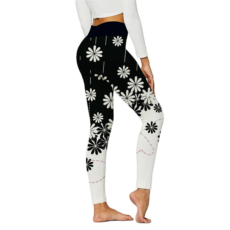 Jiyugala Women's Printed Sweatpants Tummy Tuck Exercise Leggings High  Waisted Exercise Yoga Pants 