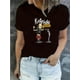 thumbnail image 1 of Medium Stretch Cotton Blend Women's Cartoon Character Print T-Shirt Casual Crew Neck Tee for All Seasons, 1 of 6
