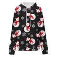 thumbnail image 3 of Pntutb Moda Mujer Navidad Impreso Bolsillo Blusa De Manga Larga Casual tops Sweatershirt Botón Sudaderas Con Capucha Pntutb Pntutb-1668, 3 of 4