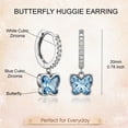 thumbnail image 4 of Charmsy Huggie Hoop Earrings for Women | Rhodium Plated Cubic Zirconia Dangle Earrings, 4 of 7
