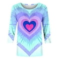 thumbnail image 6 of Vetsdori Womens 3/4 Sleeve Tops Valentine Pullover Gifts for Wife Graphic,Trendy Heart Print Crew Neck T-Shirts for Ladies Fashion, 6 of 6