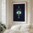 thumbnail image 6 of Mystic moon goddess eye - turquoise, gold and navy blue - Illustration Mystical Cosmic Spiritual Geometric Surrealism Moon Stars Unframed Wall Art Print 8 x 10 inches, 6 of 13