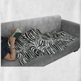 thumbnail image 5 of Zebra Print Soft Flannel Fleece Throw Blanket, Striped Zebra Animal Print Nature Wildlife Inspired Simplistic Illustration, Cozy Plush for Indoor and Outdoor Use, 70" x 90", Black White, by Ambesonne, 5 of 5