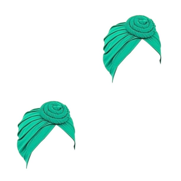Guardurnaity Paquete de 1 turbante africano preatado, atractivo, ajustable, transpirable, a la moda, para la cabeza, para mujer Type2 NO2