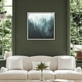 thumbnail image 3 of IDEA4WALL Framed Canvas Print Wall Art Watercolor Pastel Abstract Squares - Misty Forest Enchanting Pine Trees in Fog Nature Illustrations Wall Decorative Zen Minimal for Rooms - 16"x16" White, 3 of 5