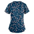 thumbnail image 4 of Garbnen Christmas Womens Scrubs V Neck Short Sleeve Fall Tops for Women 2025 Xmas Printed Nurse Working Uniforms with Pockets S-5XL, 4 of 5