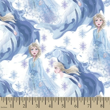 Disney Frozen 2 Elsa Element 100% Cotton Fabric, 18" x 21" precut