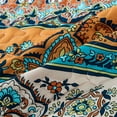 thumbnail image 6 of Orange Quilt Set King Size, Stripe Boho 3 Pieces Quilts Bedspread Set Bohemian Lightweight Microfiber All Season Bedding Coverlet Set for King Bed (104"x90"), 6 of 8