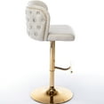thumbnail image 4 of Beige Modern Swivel With Adjustable Seat, Pu Upholstered Back For Home And Kitchen (2 Stools Bar Seat Height, Tufting Living Room, 4 of 7