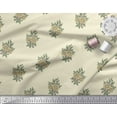 thumbnail image 2 of Soimoi Velvet Fabric Leaves & Floral Block Print Sewing Fabric Yard 58 Inch Wide, 2 of 3