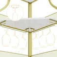 thumbnail image 6 of Corner Wine Bar Rack Cabinet with Detachable Wine Rack, Bar Cabinet with Glass Holder, Small Sideboard and Buffet Cabinet with Mesh Door (Gold), 6 of 14