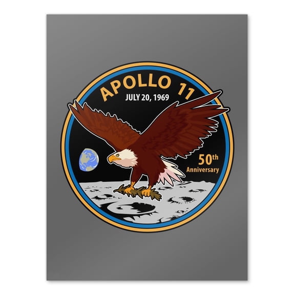 NASA Apollo 11 50th Anniversary Patch with Eagle on The Moon Home Business Office Sign