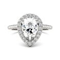 thumbnail image 2 of Charles & Colvard 14K White Gold Moissanite 10x7mm Pear Engagement Ring-Size 5 2.58cttw DEW, 2 of 5