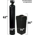 thumbnail image 2 of AFWFilters 1.5 Cubic Foot 48k Whole Home Water Softener with High Capacity Resin, 1" Plastic MNPT Connection, and Black Tanks, 2 of 6