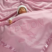 Personalized Airplane Baby Blanket for Girls - Pink