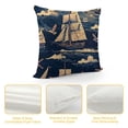 thumbnail image 4 of YINGXI  Marine Pattern Throw Pillow Cover Sailboat Wheel Lantern Boat Bottle Sea Star OceanHome Decor Pillowcase Cushion Cover 22x22in, 4 of 5
