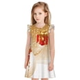 thumbnail image 1 of Fotbe Christmas Snowman Gift Vestido de Dormir para Niñas de 3 a 10 Años, Mangas Cortas, Estilo Princesa, Pijama Camisón con Mangas Voladas-Small, 1 of 6