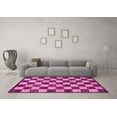 thumbnail image 3 of Ahgly Company Indoor Square Checkered Pink Modern Area Rugs, 3' Square, 3 of 4