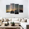 thumbnail image 3 of Elephant Stock Milky Way Over Mount Rainier Wall Art - Horizontal Multi Panel Canvas - 4 Pieceliving Room Wall Decor - Photography Nature Multi Panel - Gray And Beige Decor - 75" x 48", 3 of 8