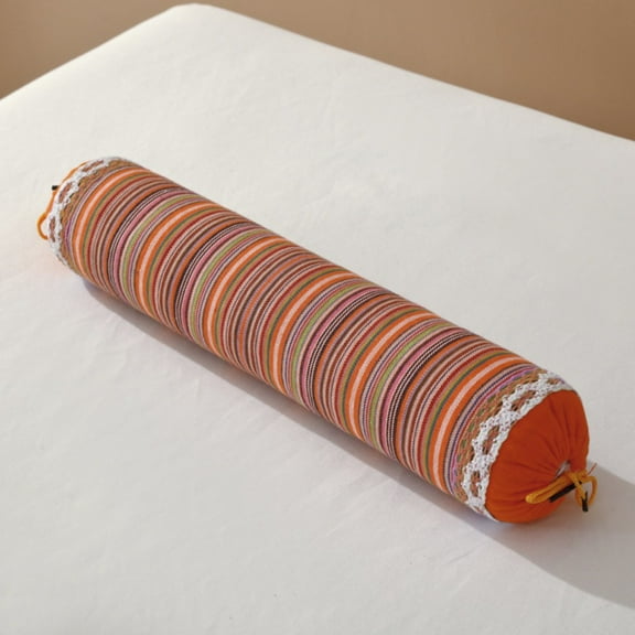 ATJIA Round Buckwheat Hull Pillow Neck Roll Pillow Cervical Support Pillow with Removable Cotton Cover for Sleeping