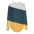 thumbnail image 3 of Kaemgyyd Plus Size Tops for Women Color Block Soft Comfy Tunic Tee Casual Loose Long Sleeve Crew Neck Shirt with Thumb Hole, 3 of 5