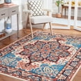 thumbnail image 3 of SAFAVIEH Riviera Ulysses Medallion Polyester Machine Washable Area Rug, Blue/Beige, 5'5" x 7'7", 3 of 13