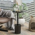 thumbnail image 2 of COZAYH Wood Pedestal End Table, Modern Drink Table with Base, Round Martini Table for Small Space Living Room, Bedroom, Black, Round, 2 of 7