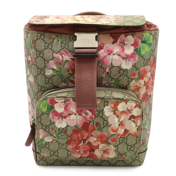 Pre-Owned GUCCI GG Blooms Supreme Backpack Rucksack Daypack Flower Beige Pink Multicolor 410544