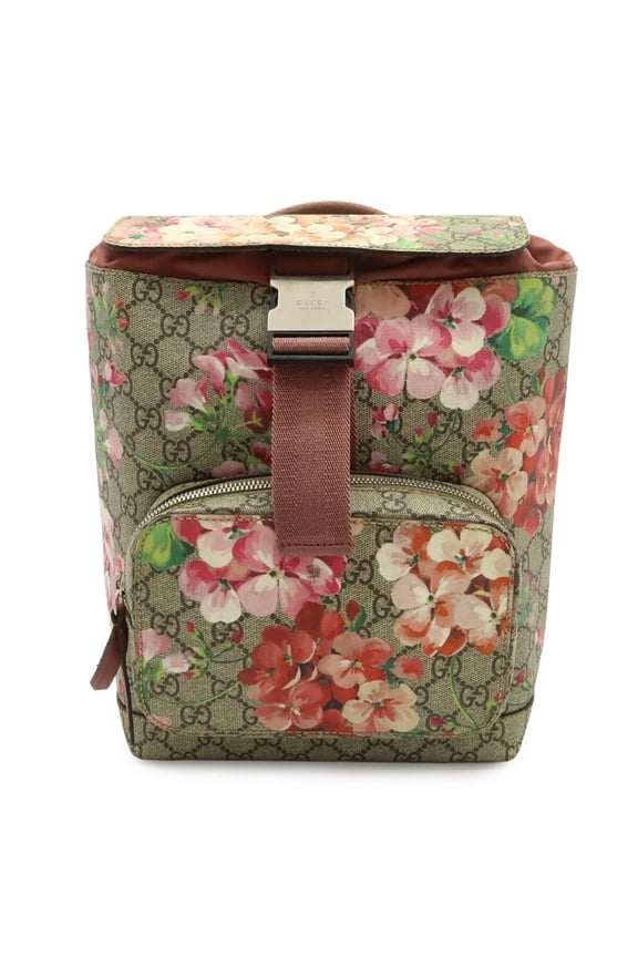 Pre-Owned GUCCI GG Blooms Supreme Backpack Rucksack Daypack Flower Beige Pink Multicolor 410544