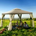 thumbnail image 3 of Costway 10' x 10' Gazebo Outdoor Canopy Shelter Awning Tent, Waterproof, 3 of 12