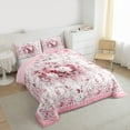 thumbnail image 3 of jejeloiu Country Floral Bedding Comforter Set,Rustic Botanical Twin Comforter Sets,White Pink Bedding Set For Girls,Microfiber Bedroom Decor Reversible,2-Piece, 3 of 8