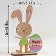thumbnail image 2 of Easter Decorations Wooden Bunny Tabletop Decor 5.9 Inch for Spring Home Display, Happy Easter Desk Accent for Shelf Mantel, 2 of 6