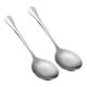 thumbnail image 2 of cucharas grandes de acero inoxidable con cabeza cuadrada para servir, ideales para bufés, cenas, arroz, sopas y ensaladas. Mango largo, aptas para lavavajillas., 2 of 7