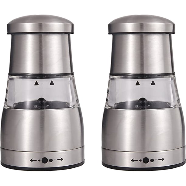 Molinillo de pimienta y sal, molinillo manual de sal o pimienta, diseño elegante con ajuste de finura ajustable, mangos suaves, molinillo de pimienta, caja de acero inoxidable y gran capacidad para 2 TUNC Sencillez