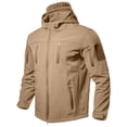 thumbnail image 4 of Hsovts Men’s Military Outdoor Tactical Soft Shell Jackets Hooded Waterproof Windproof Fleece Lined Coat For Hiking Winter Beige L, 4 of 4