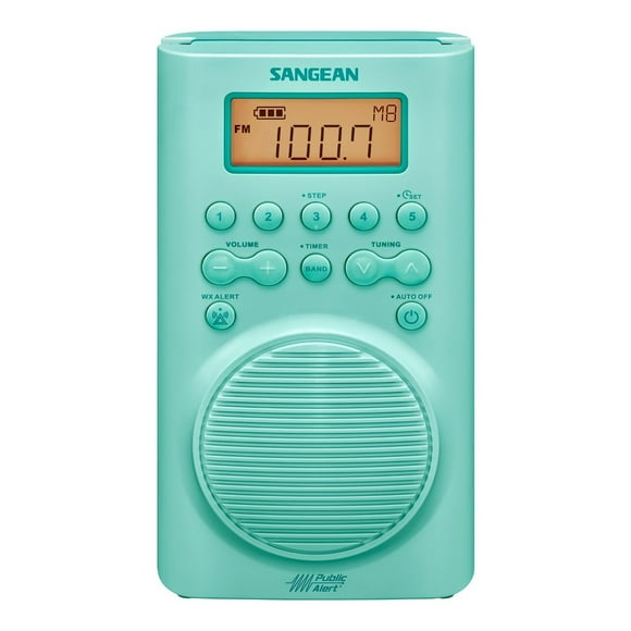 Sangean H205TQ AM/FM Weather Alert Waterproof Shower Radio Turquoise