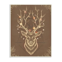 Stupell Industries Rustic Deer Antlers Abstract Geometric Sketch Wall Plaque by Ziwei Li