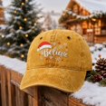 thumbnail image 6 of Baseball Caps For Unisex Vintage Washed Soft Crown Christmas Hat Believe Snowflake Santa Embroidery Sun Shading Headwear, 6 of 6