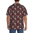 thumbnail image 3 of Sikiie Skull colorful flower Men's Wrinkle Free Untucked Cuban Shirt Business Casual Button Down Shirts Short Sleeve ShirtX-Large, 3 of 5