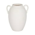 thumbnail image 6 of Stoneware Vase with Handles - Textured Decorative Pottery for Home & Office - Modern Rustic Accent for Living Room, Bedroom, or Table Centerpiece - 10" White, 6 of 12