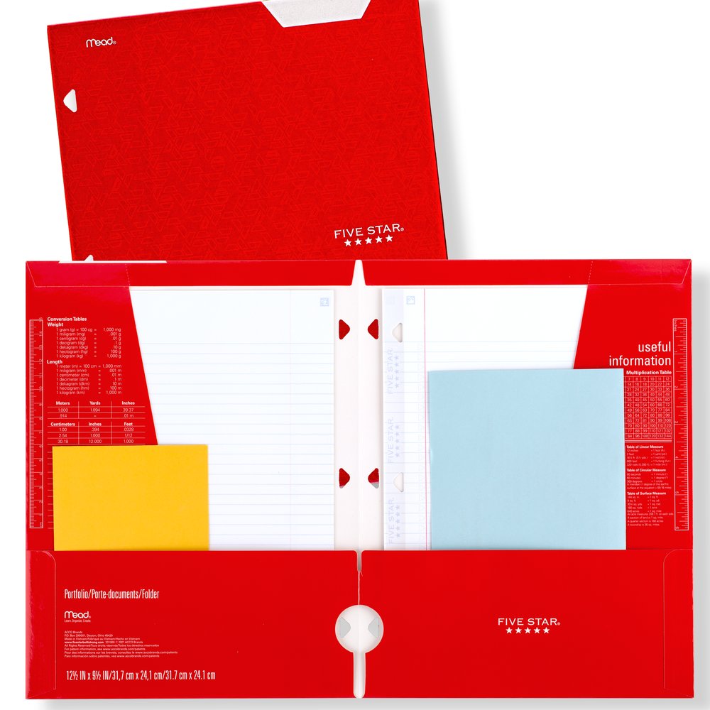 Five Star 4-Pocket Paper Folder, Fire Red (331060B-WMT22) - image 4 of 7