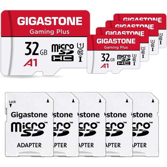 Gigastone Gaming Plus 32GB Micro SDHC Flash Memory Card (5 Pack)