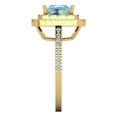 thumbnail image 3 of 2.07 ct Princess Cut Blue Moissanite with Simulated Diamond Halo Accents 14K Yellow Gold Womens Engagement Ring, 3 of 5
