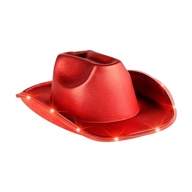 Cowboy Hat 2 Colorful Light Up Fabric Design with Gold and Silver for Everyday Wear Entertainment and Performance