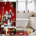 thumbnail image 3 of Manfei Kawaii Santa Claus Snowman Shower Curtain 72Wx78L,Happy New Year Bath Curtain, 3 of 6